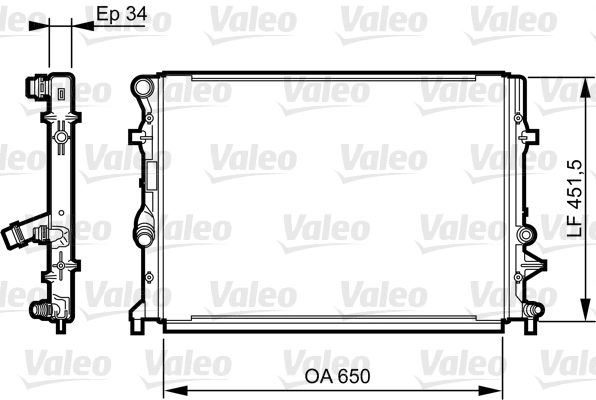 Motor Radyatoru Golf VI 08> Caddy 11>15 Jetta 11>18 Touran 11>15 A3 09>13 Octavia 09>13 Yeti 10>13 | VALEO 735280 | OEM 1K0121251CL
