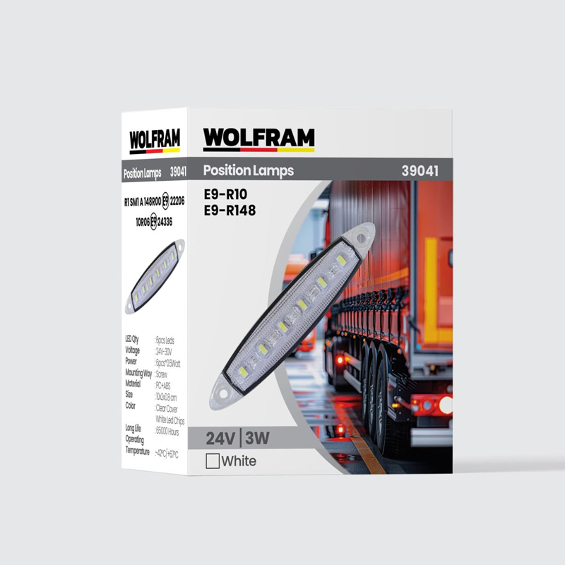 Wolfram Yan Pozisyon Lamba 6 LED Beyaz (E) Belgeli 24V 3W