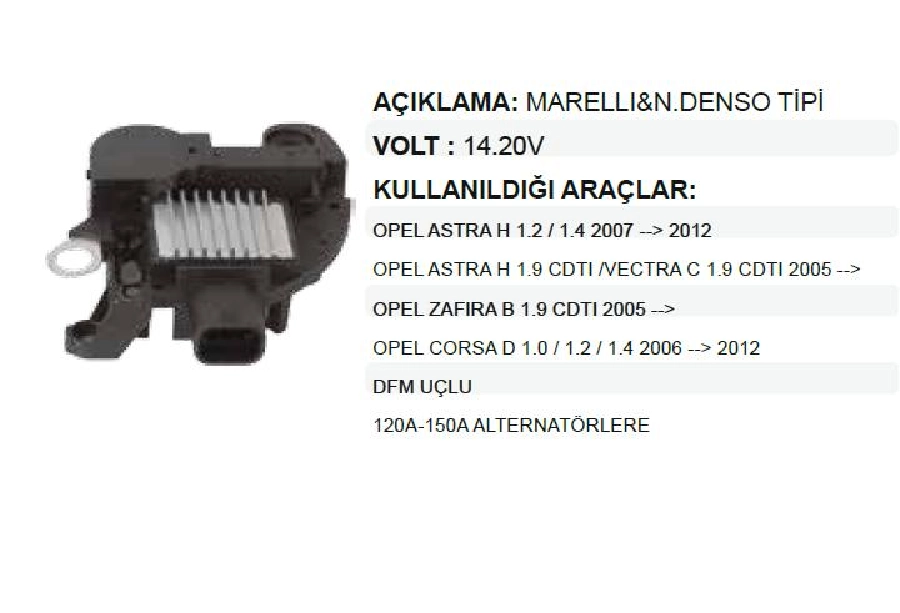 Konjektör Marelli-N Denso Tipi Opel Astra H 1,2, 1,4, 1,9 CDTI, Vectra C 1,9CDTİ, Zafira B 1,9, CORSA1,0 | OEM VX0140