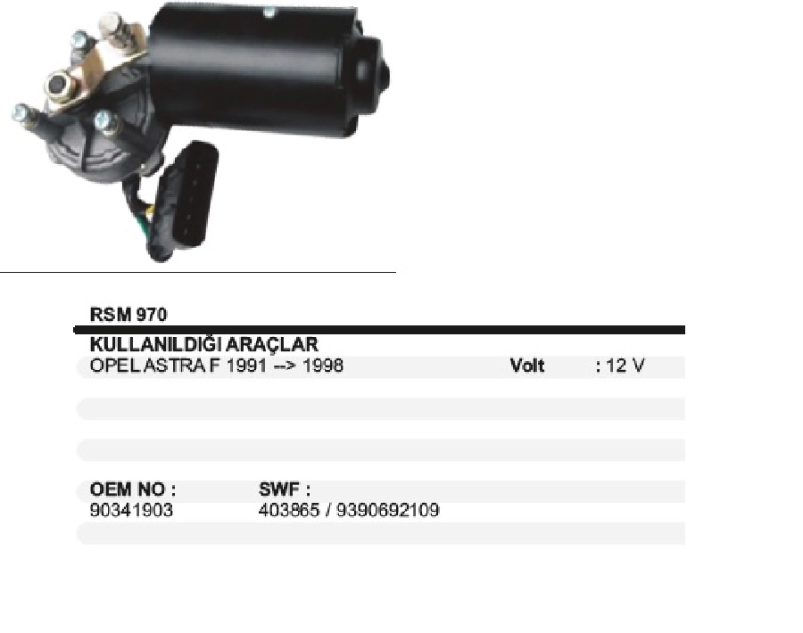 Silgi Motoru 12V Opel Astra F 1991-1998 | OEM RSM970