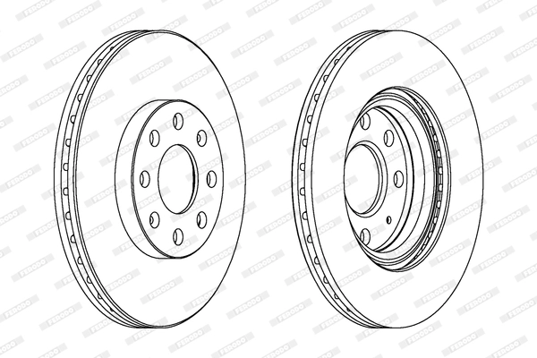 On Fren Aynasi (Diski) Grande Punto Evo 1,2 / 1,3 / 1,4 Corsa D Corsa E 1,0 / 1,2 / 1,3 / 1,4 (6 Bijon Celik Jant Icin) | FERODO DDF1304 | OEM 569065 93197241 55700920 55700921