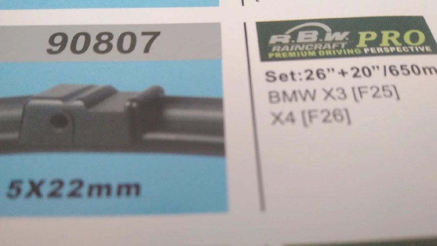 Silgi Paleti (2 Adet) 650 ve 500mm MUZ2 - BMW: X3 [F25] (2010 ve sonrası ) ? X4 [F26] (2014 ve sonrası ) | OEM 90807