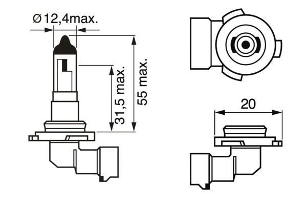 Si̇s Ampulü Pure Light 12 V H10 42 W PY20D H10 PY20D Corsa D | BOSCH 1987302083 | OEM 2098741