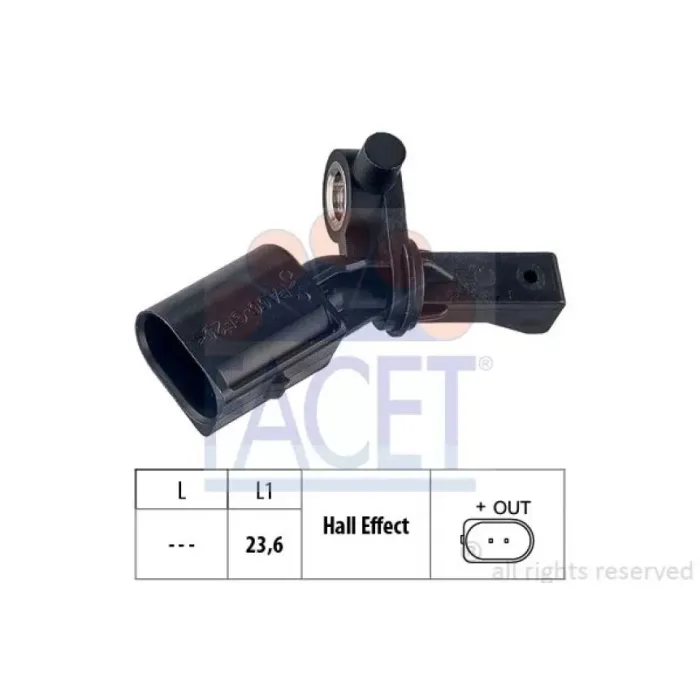 ABS Sensoru Arka Sol Polo 02>12 A2 00>05 Cordoba 03>09 Ibiza 02>11 Fabia 00>10 | FACET 21.0012 | OEM 6Q0927807B WHT003863
