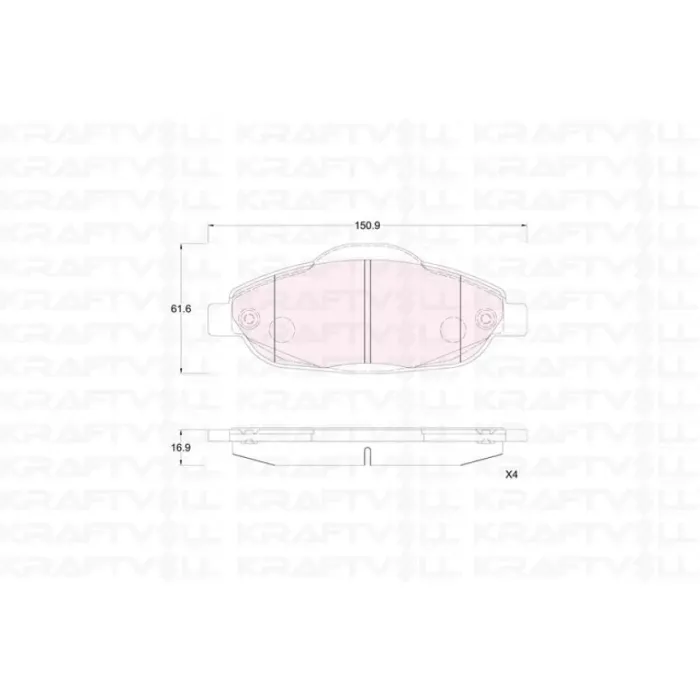 On Fren Balatasi P308 P3008 1.4 16V / 1.6 16V / 1.6HDI 09 / 07> | KRAFTVOLL 07010339 | OEM 4254.26 1647862780