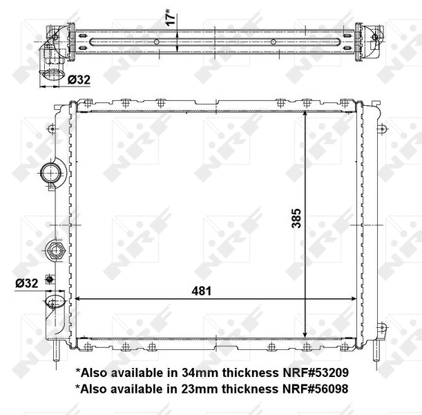 Motor Radyatoru Kangoo 1,4 8V Clio 2 1,9D (1 Sira Alb Sistem) / (480X390X34) | NRF 56099 | OEM 7700417175/7700428658/7700836303