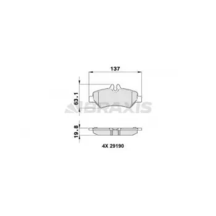 Fren Balatasi Arka Sprinter 906 06> Crafter 06>16 | BRAXIS AA0140 | OEM 2E0698451 A0044206920