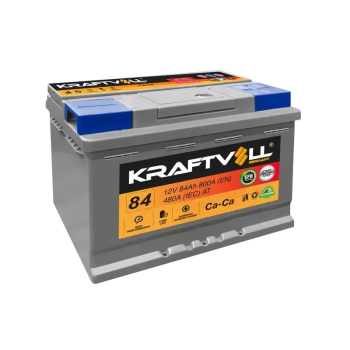 Aku 12V 84 Ah 800A Start Stop Efb L4 ( 175×315 10 190 ) (Tam Kapali) | KRAFTVOLL 18050003
