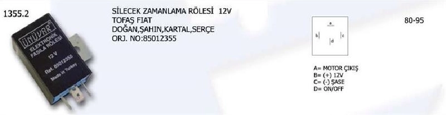 Silecek Zamanlama Rölesi | OEM 1355-2