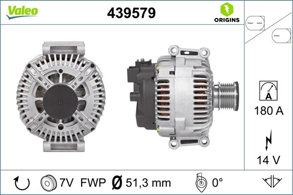Alternator 12V 180A Chrysler 300 C | VALEO 439579