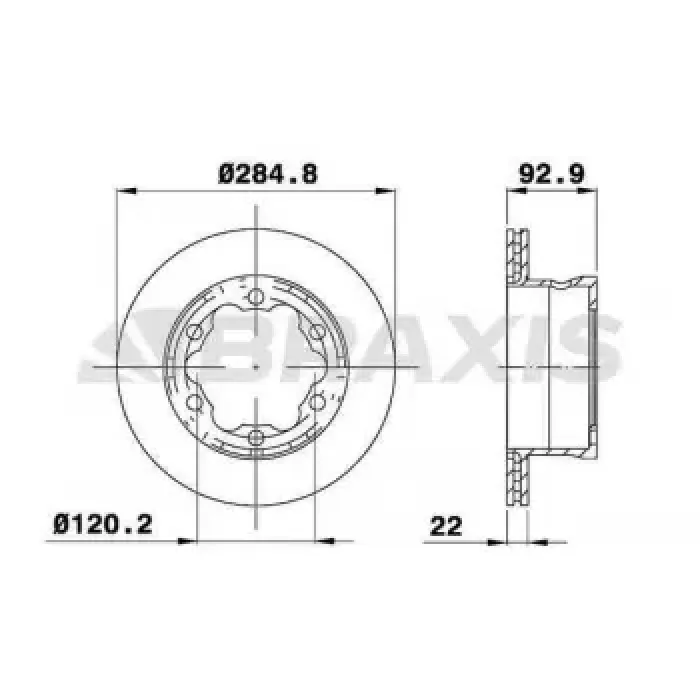 Fren Diski Arka (Cift Teker) Sprinter 901 902 903 904 96>06 Lt 28 35 46 96>06 | BRAXIS AD1018 | OEM 2D0615601B 2D0615601B A9044230312 A9044230312