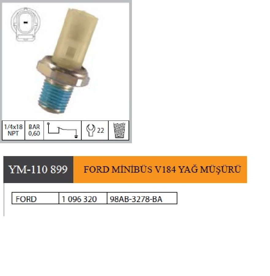 Ford Minibüs V184 Yağ Müşürü 1096320 98AB9278BA | OEM YM-110899