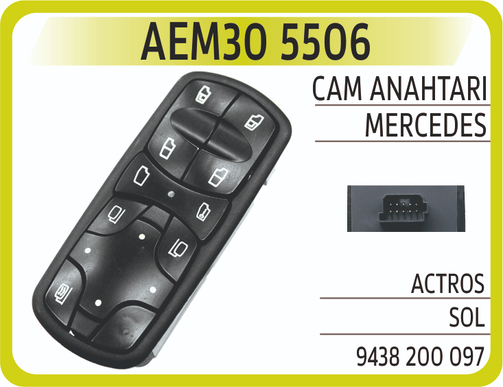 Aem Mercedes Acturos Cam Kaldırma Anahtarı Sol