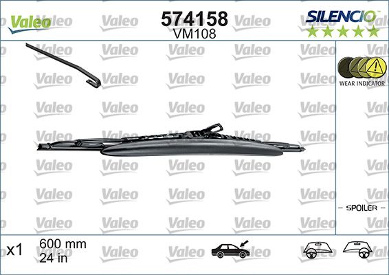 Silecek Supurgesi 600MM Ruzgarlikli Laguna Opel | VALEO 574158 | OEM 93130173