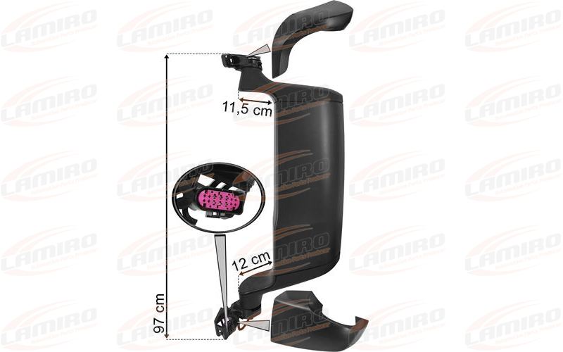 Ayna Komple MAN TGS-TGX Yeni Model Sol Uzun Kollu 47CM | OEM 81637306859