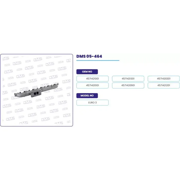Egzoz Manifoldu Komple Takim Mercedes Otobüs OM 457 EURO3 | DEMOSAN 05-464 | OEM 4571421001-4571420301-4571421301