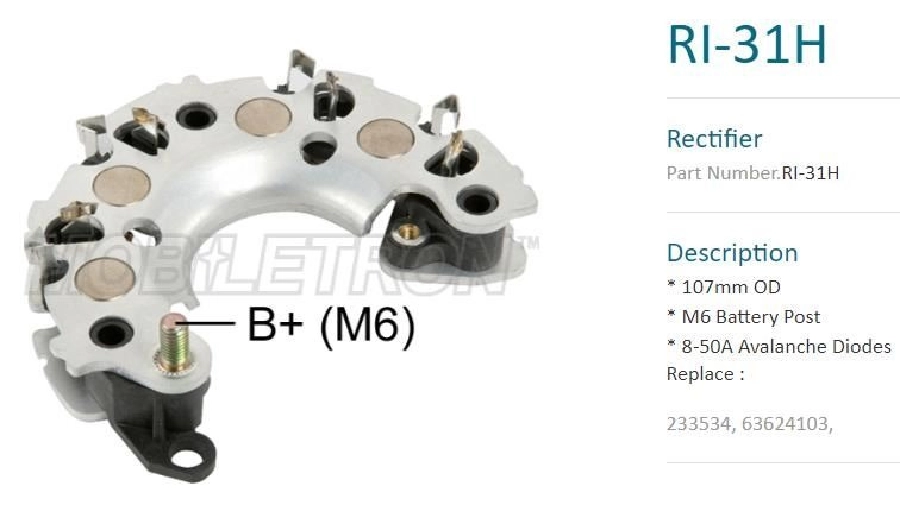 Diyot Tablası 107mm Ford Focus, Fiesta, P | OEM RI31H