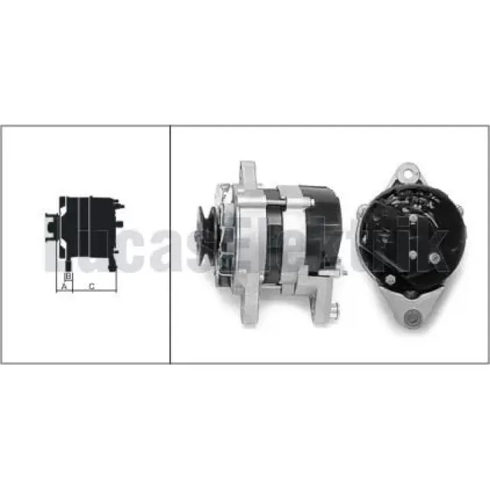 Alternator 14V 45A AA125 Takometre Uclu Turk Traktor TD55D / TD65D / 55 56 / 60 56 / 54C / 60C / 50C / 54C | LUCAS 619 201 66 | OEM 11899U91 13593U91 213593U91
