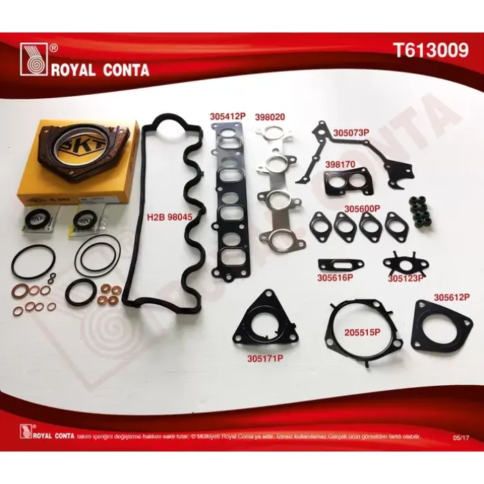 Motor Takim Contasi Skt Keceli Subap Lastikli Doblo Punto Strada 1,9JTD (182,B9,000 188,A2,000 Motor | ROYAL T613009 | OEM 1606330 1606330 71730213 71730404 71730213 71730404