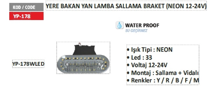 Yere Bakan Braketli Aydınlatma Beyaz LED'li Çerçeve | OEM YP178WLED