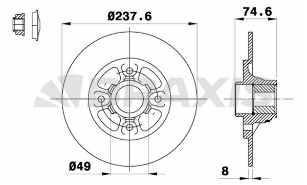 Arka Fren Disk Aynasi Golf III 1.6 1.8 1.9TD 2.0 (92 98) Passat 1.8 1.9TDI 2.0 2.2 (85 96) Polo 1.4 16 | BRAXIS AD0279 | OEM 6N0615601