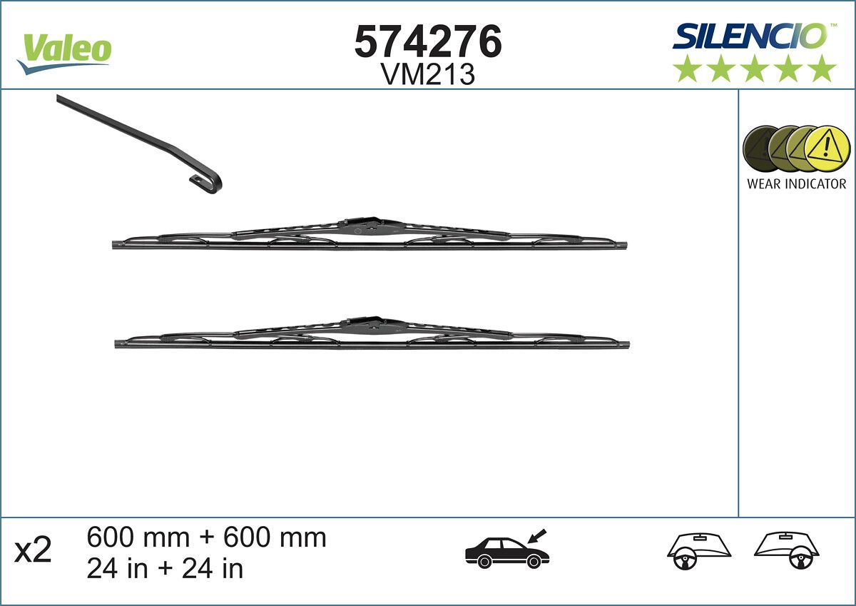 Silecek Supurgesi (X2) Meriva Zafira (600+600) | VALEO 574276 | OEM BTM60022