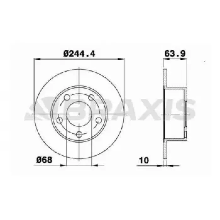 Arka Fren Aynasi (Disk) Superb 1,8T / 1,9TDI / 2,0 / 2,5TDI / 2,8 V6 02> Passat Variant 96> | BRAXIS AE0076 | OEM 4A0615601A
