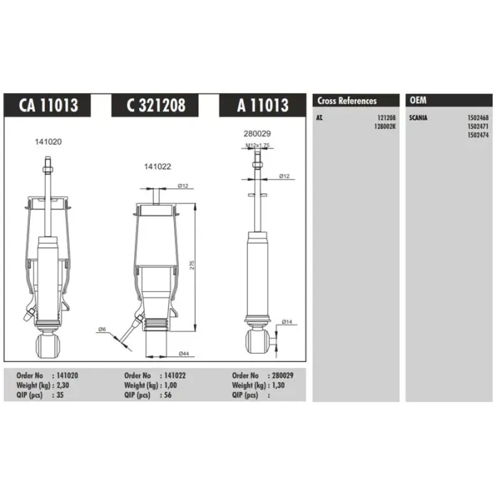 Kabin Korugu (Arka) - Scania / R - Serisi | CONNECT CA 11013 | OEM 1502468 1502471 1502474