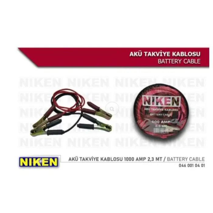 Aku Takviye Kablosu (Takim) 2,3 Mt 1000 Amper | NIKEN 046 002 04 01