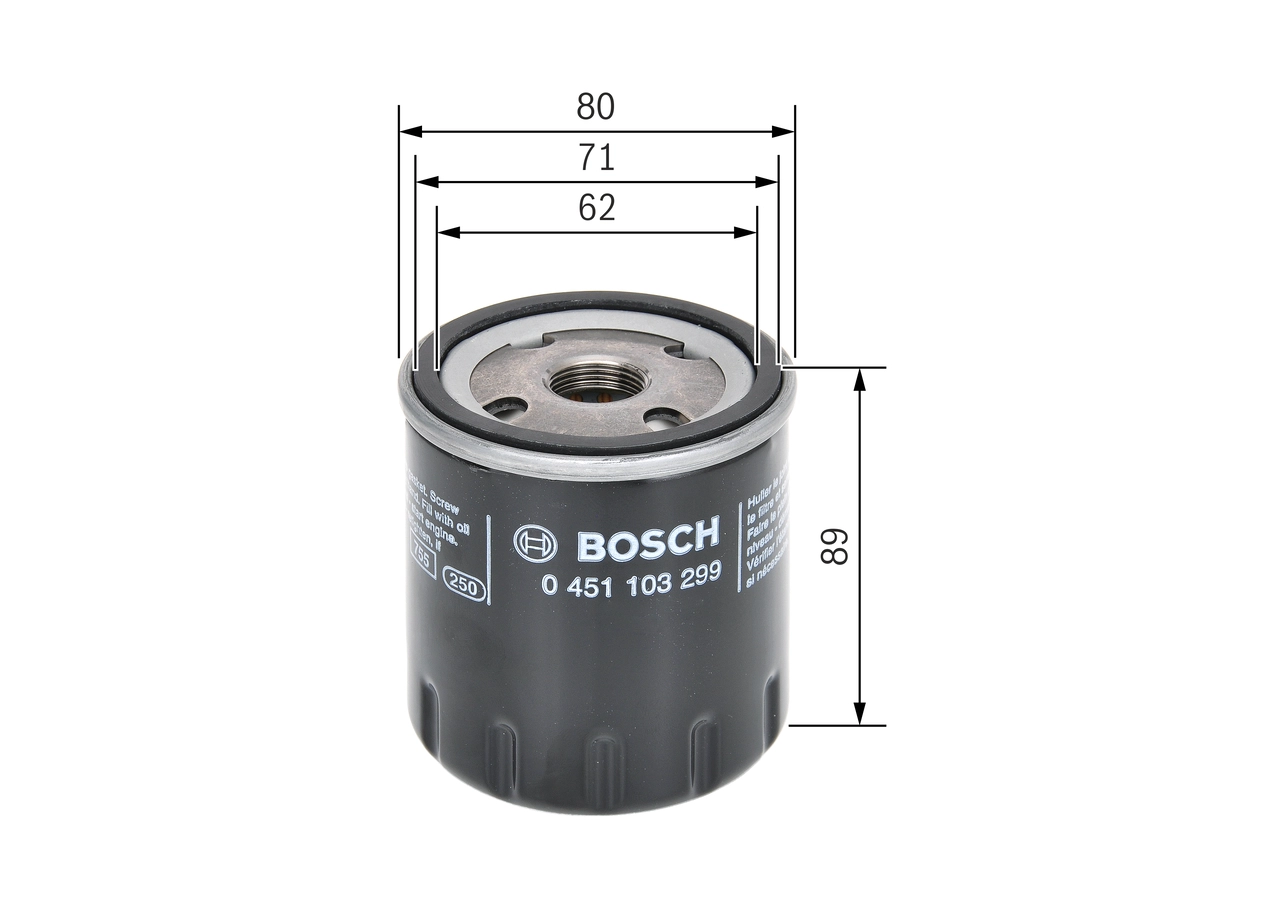 Yag Filtresi Boxer Jumper DJ5 (2.5 12V) Clio II Espace I II III Laguna I II R9 R11 R18 Trafic Master Safrane I II Volvo | BOSCH 0451103299 | OEM 7700415056 7700415056 7700720978 7700415063 7700720978 7700415063