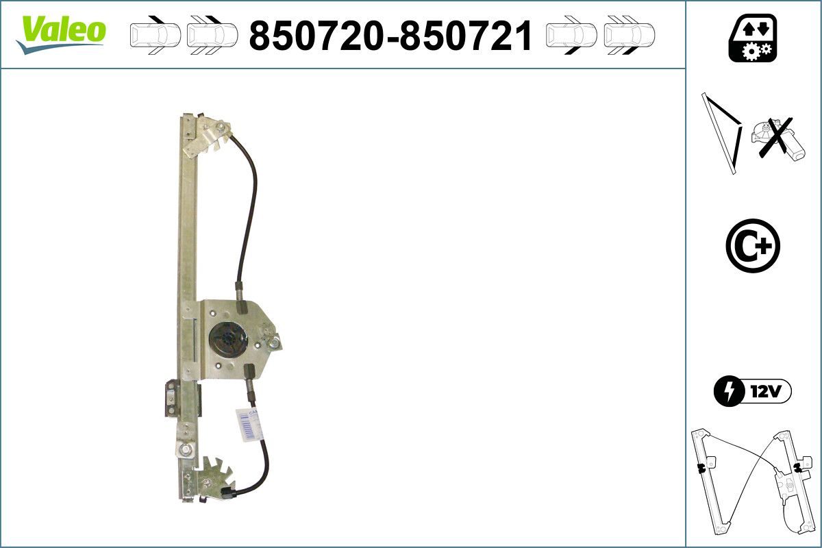 Cam Mekanizmasi Elektrikli (Motorsuz) On Sag Citroen C3 C3 II 1,4 / 1,6 02> | VALEO 850721 | OEM 9222AN 9222AN 9222AP 9222N5 9222AP 9222N5