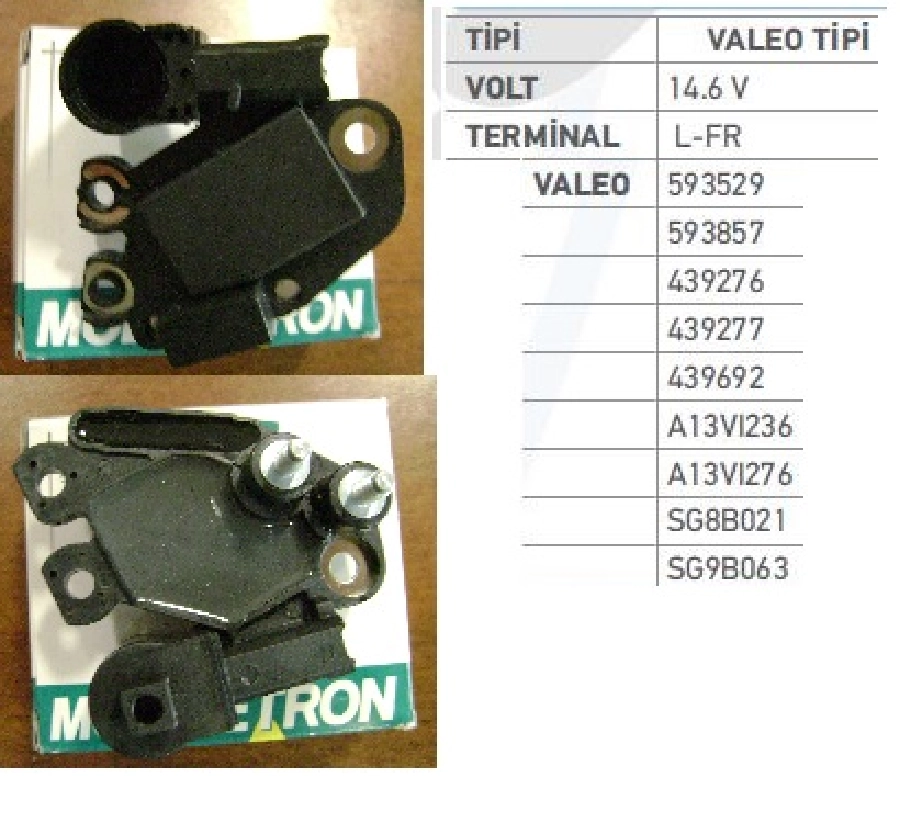Konjektör 12V ( 14.6V ) Peugeot Partner 107 -206-Citroen Berlingo-C2-Xsara Çıft Civatalı (L-Fr) | OEM VRPR3529