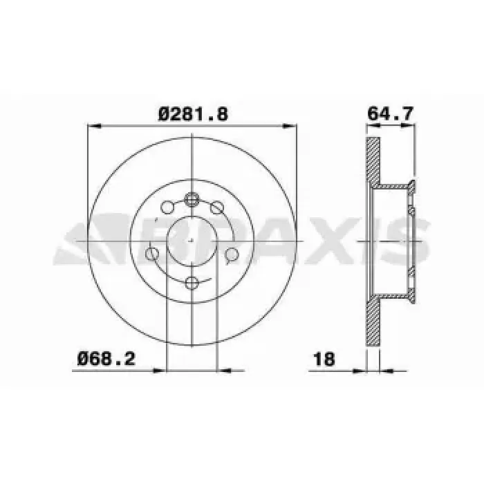 On Fren Disk Aynasi Transporter T4 1.8 1.9D / Td / TDI 2.0 / 2.4D / 2.5 / 2.5TDI 2.8 90> | BRAXIS AE0313 | OEM 701615301E