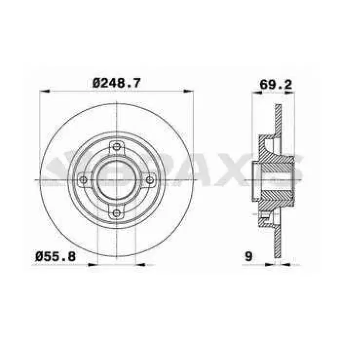 Arka Fren Disk Aynasi Sensor Halkasi ile C4 C3 Picasso DS3 C3 III P207 P307 P208 P2008 1.4 16V / 1.6 | BRAXIS AE0055 | OEM 4249.32