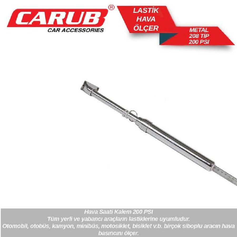 Lastik Hava Ölçer Metal Büyük 208 Tip 200PSİ | OEM BR2450312