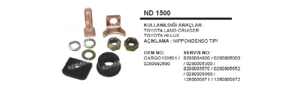 Marş Otom. Tm. Takım Cat., Isuzu, Hino 4,5KW Buyuk | OEM ND1500