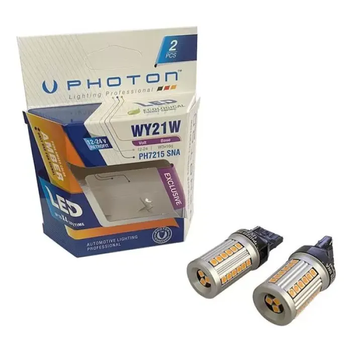 T20 WY21W Amber Sinyal Led (2'Li Blister) | PHOTON PH7215 SNA B2