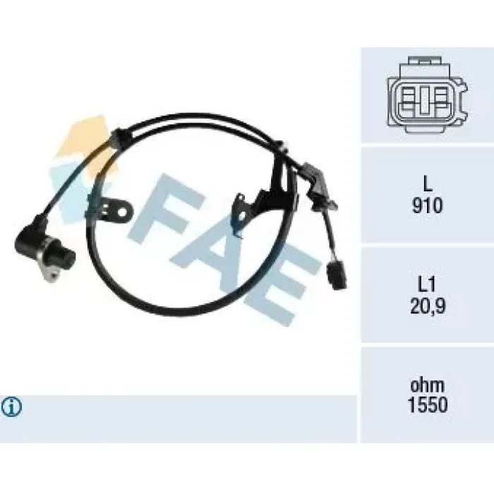 ABS Sensoru On Sag Yaris 1.0 1.3 1.4 01>05 | FAE 78472 | OEM 89542-0D010