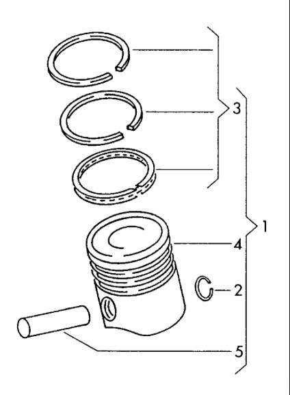 Piston+Segman (81,01MM Std 3, 4, Pistonlar) Caddy 3 04>10 Golf 5 04>08 2,0SDI Bdj Bdk Bst 04>10 | MAHLE 030PI00091100 | OEM 038107065GF