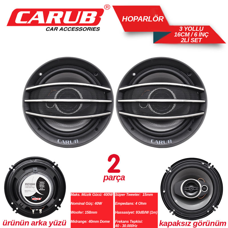 Carub Hoparlör 16CM 6 İnch Kapaklı