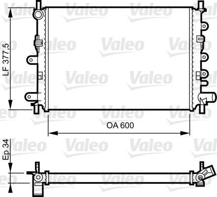 Motor Su Radyatoru (Ac+/ ) Escort 1,6 / 1,8 90>01 Olcu: (377,5 X 600×34) Mekanik | VALEO 730856 | OEM 1664633 1664633 1668298 6912233 1668298 6912233