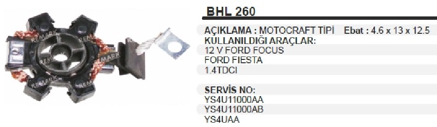 Marş Kömür Yuvası Motograft Tip - Ford Focus-Fiesta | OEM BHL260