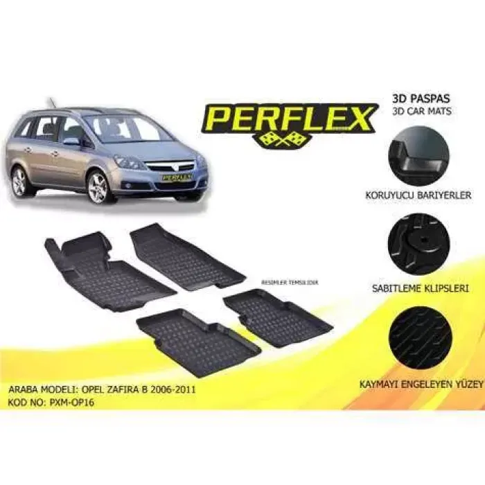 Paspas 3D Havuzlu 10-Mat Zafira B 2006-2011 | PERFLEX PXM-OP16