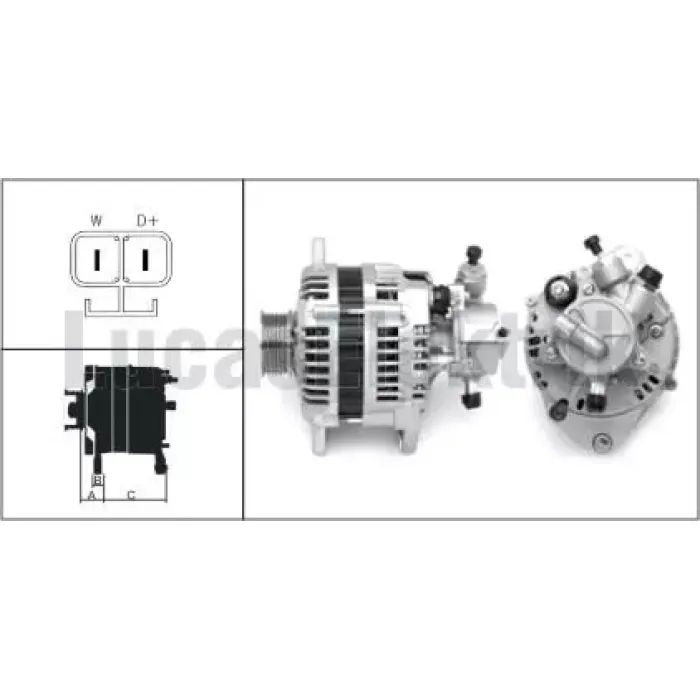 Alternator 12V 100A 5,P, Isuzu Combo Meriva Corsa C Astra G 1,7CDTI / Dti | LUCAS LEA0232 | OEM 1204157 1204158 6204140