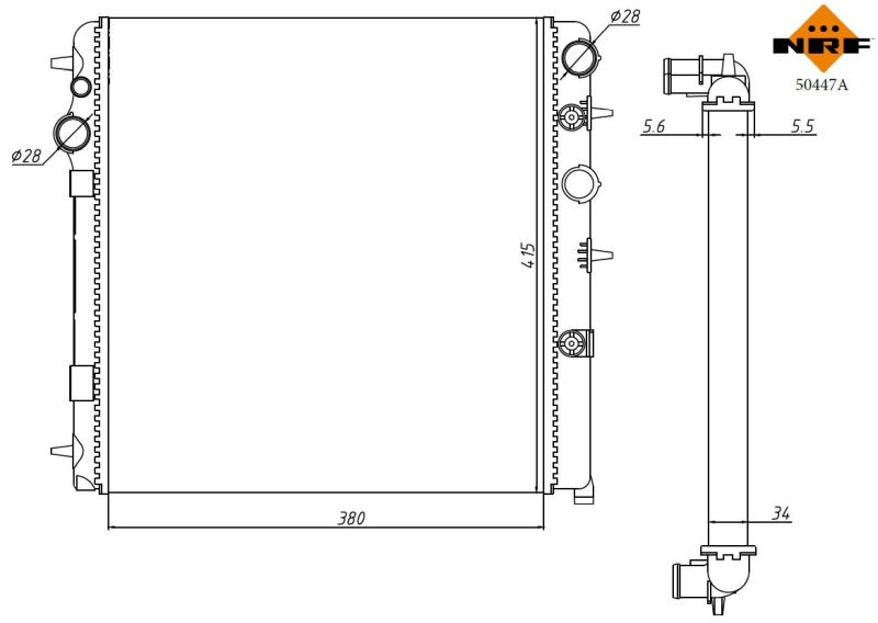 Motor Su Radyatoru P1007 C2 C3 C3 2 DV4TD (1,4 Hdi 8V) C3 2 1,6HDI C3 1,4HDI 16V 06>10 | NRF 50447A | OEM 1330C1/1331TT