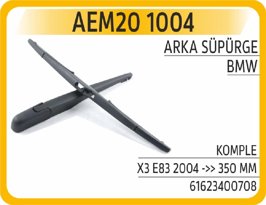 Silgi Paleti Arka + Kol BMW X3 E83 2004 ve sonrası - 350 2000 61623400708 | OEM AEM201004