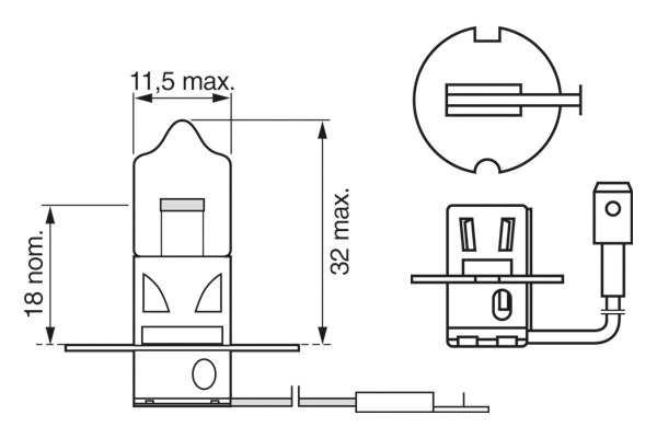 Ampul Trucklight 24 V H3 70 W PK22S H3 PK22S | BOSCH 1987302431 | OEM PK22S