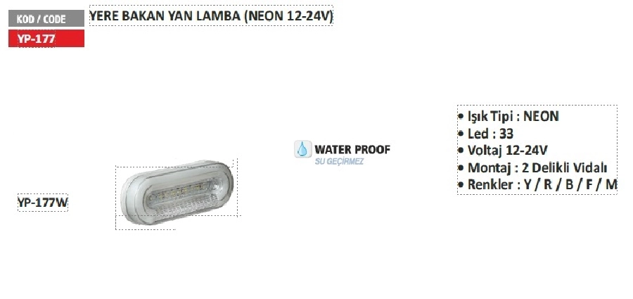 Yere Bakan Aydınlatma Beyaz | OEM YP177W
