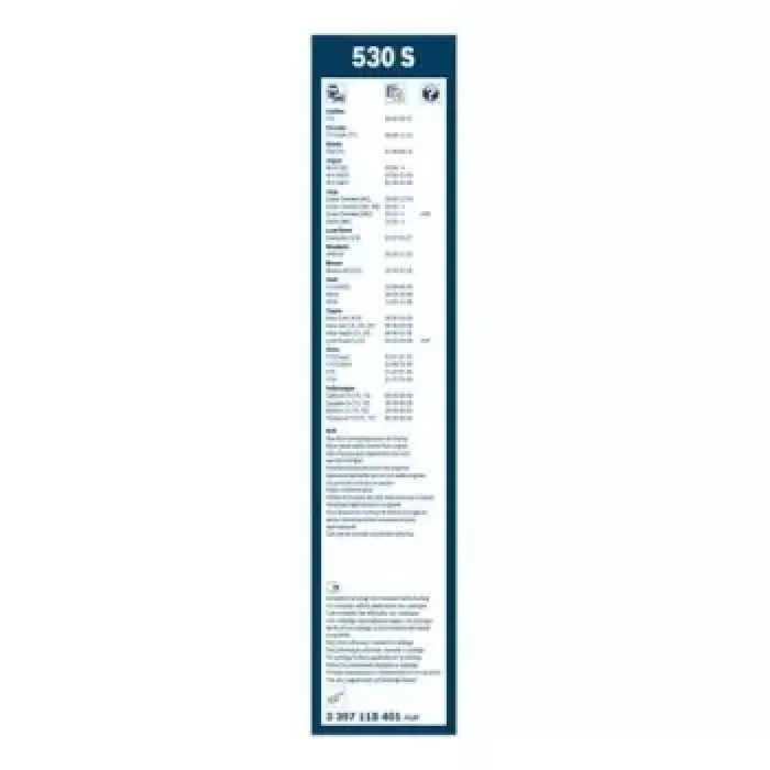 Silecek Supurgesi Takim Twin Ruzgarlikli [530 / 530 MM] | BOSCH 3397118401 | OEM VOL 9169320 VOL 9169319 JEE 51390 9169320 9169319 51390