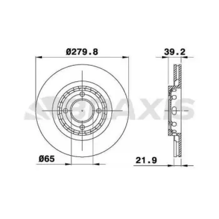 On Fren Disk Aynasi Havali Corrado 1.8 88>93 Golf II 1.8GTI 89> Passat 1.8 88>93 | BRAXIS AE0488 | OEM 535615301